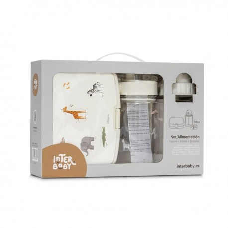Set fiambrera+botella Animales Interbaby