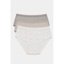 Pack 3 bragas talle alto estampadas mujer