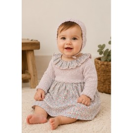 Vestidos, Petos y Monos	 Vestido combinado+capota bebé Babidu