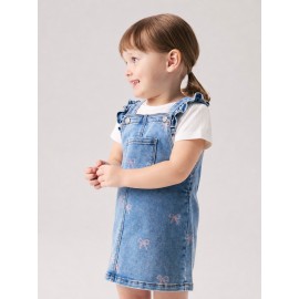 Vestidos, Petos y Monos	 Pichi tejano "Lazos" niña Name It
