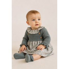 Vestidos, Petos y Monos	 Vestido punto combinado bebé