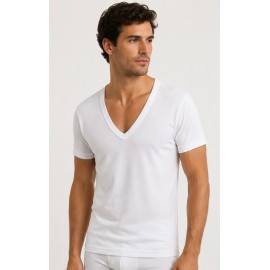 Camiseta interior cuello pico hombre