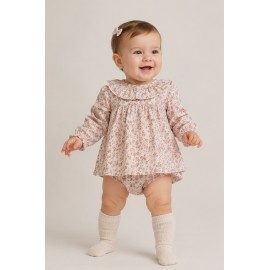 Vestidos, Petos y Monos	 Jesusín estampado flores bebé