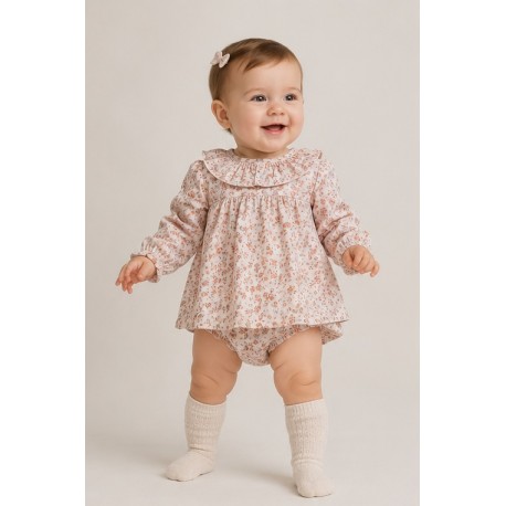 Vestidos, Petos y Monos	 Jesusín estampado flores bebé