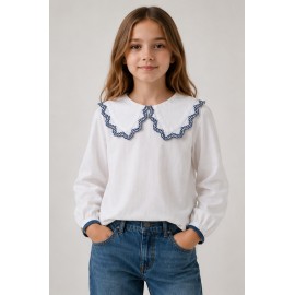 Blusas y Camisas	 Blusa cuello contraste niña Zippy