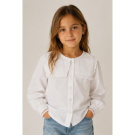 Blusas y Camisas	 Blusa cuello doble niña Zippy