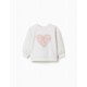 Jerséis y Sudaderas	 Sudadera corazón flores bebé Zippy