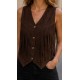 Abrigos y Chaquetas	 Chaleco antelina mujer flecos