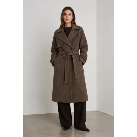 Abrigos y Chaquetas	 Abrigo largo mujer cuadros Tiffosi