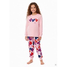Pijamas	 Pijama Corazones niña tundosado