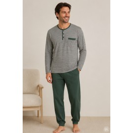 Pijamas	 Pijama rayas manga larga hombre