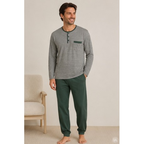Pijamas	 Pijama rayas manga larga hombre