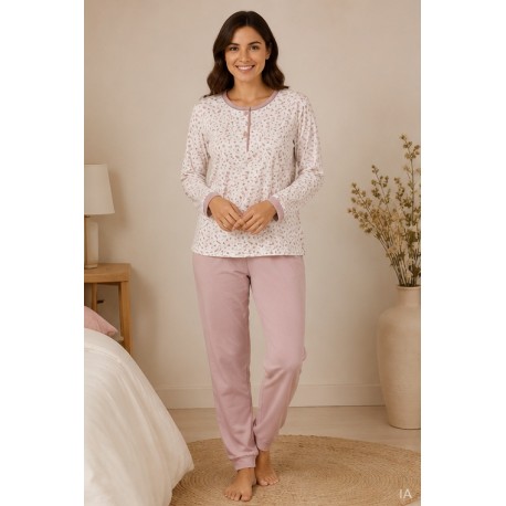 Pijamas	 Pijama estampado flores mujer
