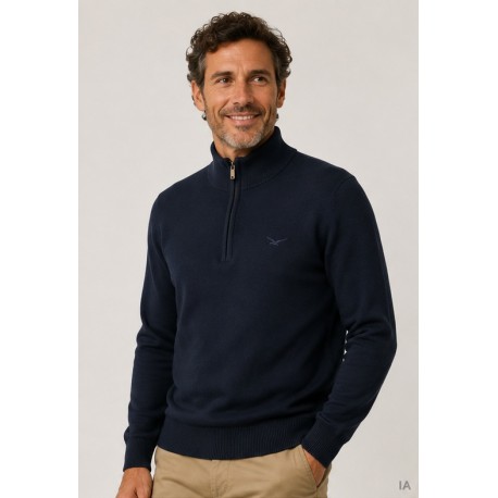 Jerséis y Sudaderas	 Jersey media cremallera hombre