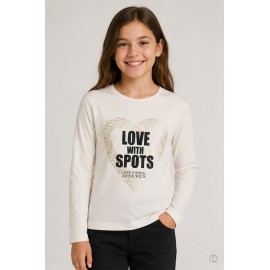 Camisetas y Polos	 Camiseta niña fantasía corazón