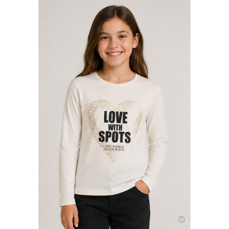 Camisetas y Polos	 Camiseta niña fantasía corazón
