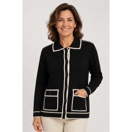Abrigos y Chaquetas	 Chaqueta punto bicolor mujer
