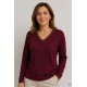 Jerséis y Sudaderas	 Jersey cuello pico brillos mujer