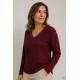 Jerséis y Sudaderas	 Jersey cuello pico brillos mujer