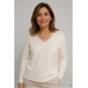 Jerséis y Sudaderas	 Jersey cuello pico brillos mujer