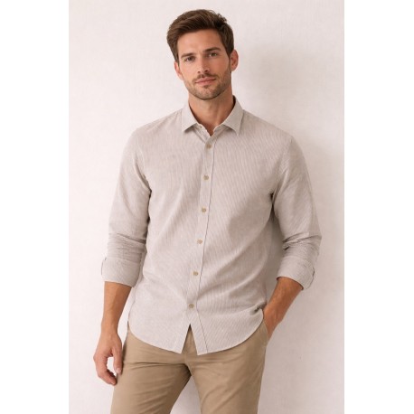 Camisa lino hombre rayas Jack & Jones