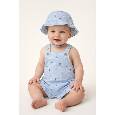 Peto+gorro bebé lino Mayoral