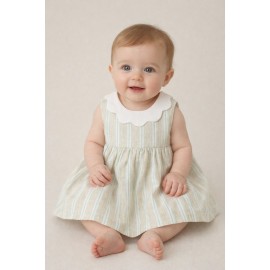 Vestido rayas bebé lino Mayoral
