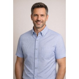 Camisa vichy hombre manga corta