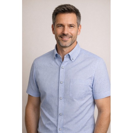 Camisa vichy hombre manga corta