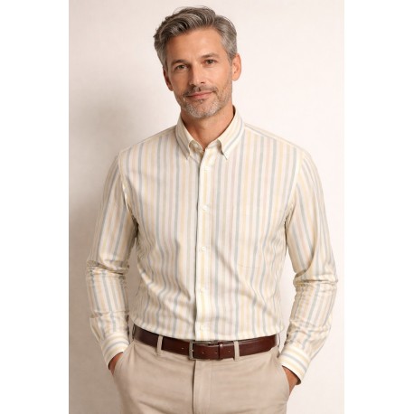 Camisa hombre rayas manga larga