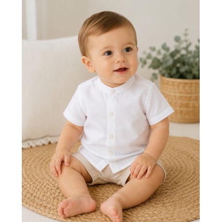 Camisa bebé cuello mao 