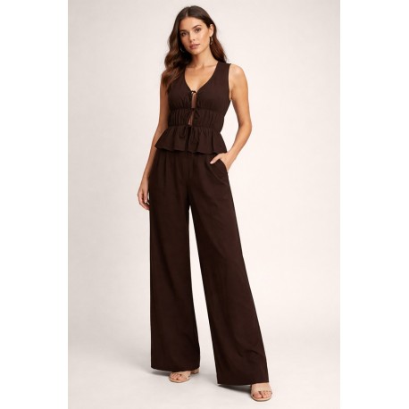 Pantalón fluido lino mujer JJXX