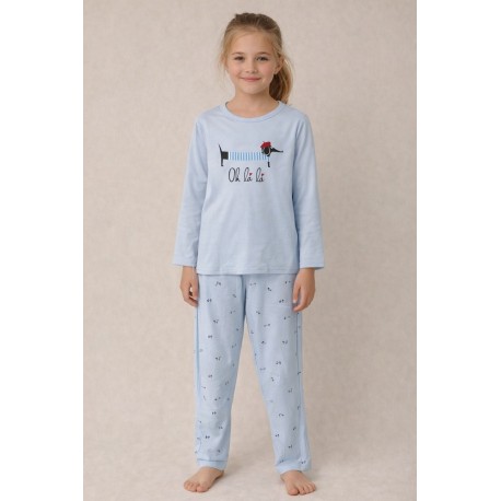 Pijama niña "Perros" manga larga