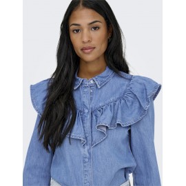 Blusa tejana mujer volanta ONLY