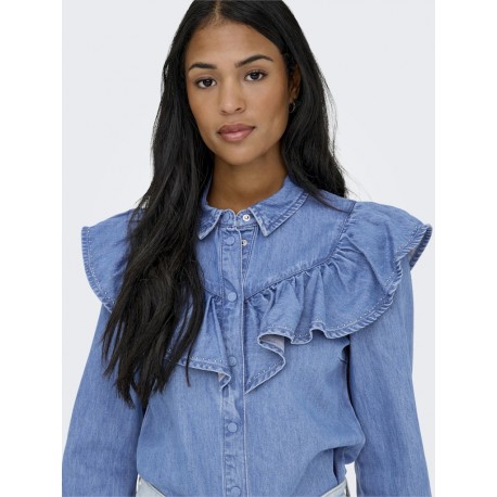 Blusa tejana mujer volanta ONLY