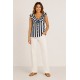 Blusa rayas volante mujer