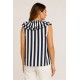 Blusa rayas volante mujer