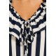 Blusa rayas volante mujer