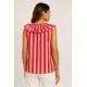 Blusa rayas volante mujer