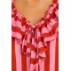 Blusa rayas volante mujer