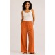 Pantalón liso fluido mujer bolsillo
