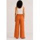 Pantalón liso fluido mujer bolsillo