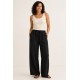 Pantalón liso fluido mujer bolsillo