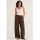 Pantalón liso fluido mujer bolsillo