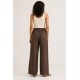 Pantalón liso fluido mujer bolsillo