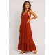 Vestido tirantes fruncidos mujer