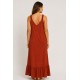 Vestido tirantes fruncidos mujer
