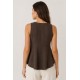Blusa cuello pico fluida mujer