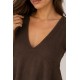 Blusa cuello pico fluida mujer