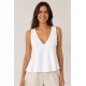 Blusa cuello pico fluida mujer